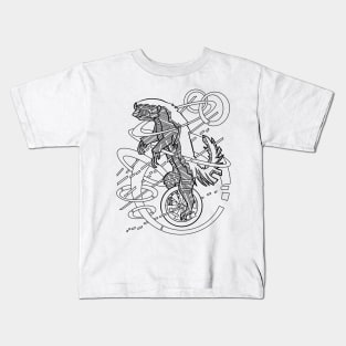 Honey Badger on a Unicycle Don't Care Kids T-Shirt